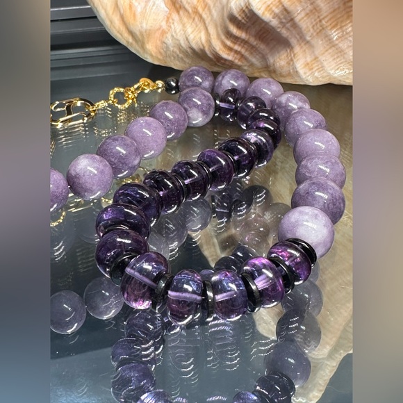 ALEXANDRITE + LAVENDERS CHALCEDONY NECKLACE - Picture 7 of 16